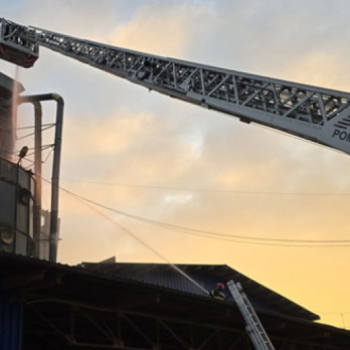 Incendiu la un siloz de rumegus în Miercurea-Ciuc