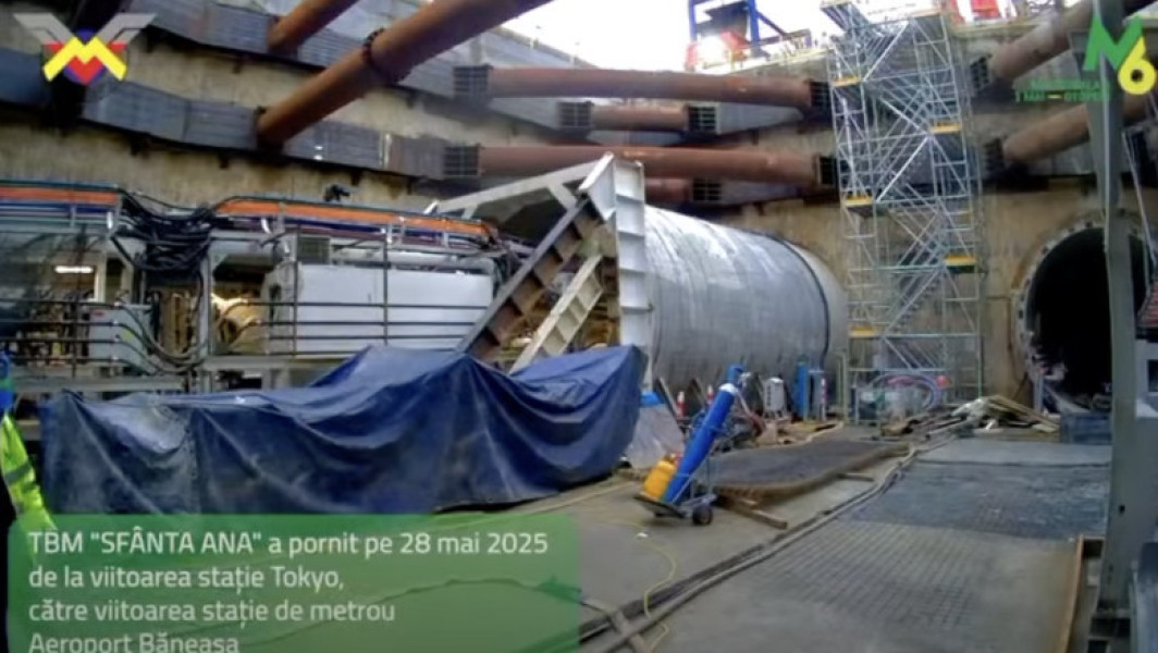 Finalizat al doilea segment de tunel pe Magistrala 6 de metrou 1 Mai - Otopeni