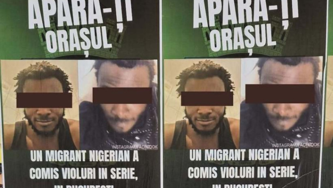 Afișe împotriva unui nigerian arestat, amplasate ilegal în București